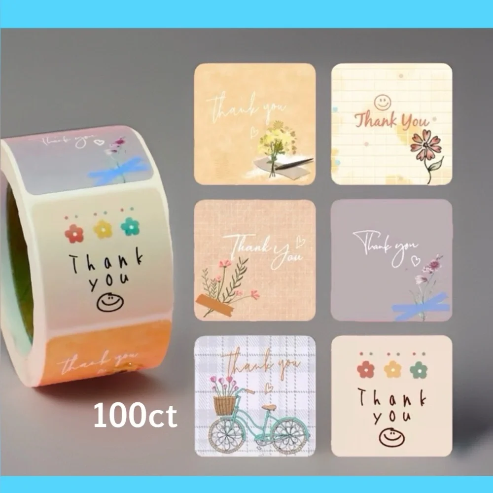 Thank You Design Stickers 100ct~(Boutique) ~NEW~ 1.18” square